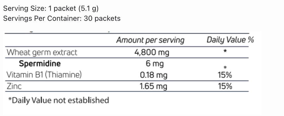SpermidineLife PRO+ 4800mg 30 Pack Dietary Supplement