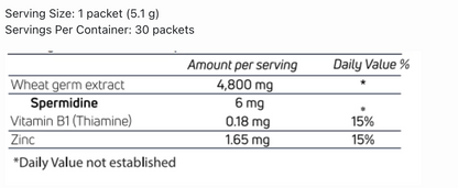 SpermidineLife PRO+ 4800mg 30 Pack Dietary Supplement