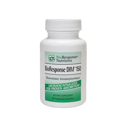 A bottle of BioResponse DIM supplements for longevity and health from OHP Health.