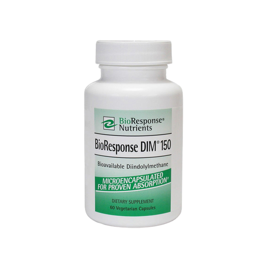A bottle of BioResponse DIM supplements for longevity and health from OHP Health.